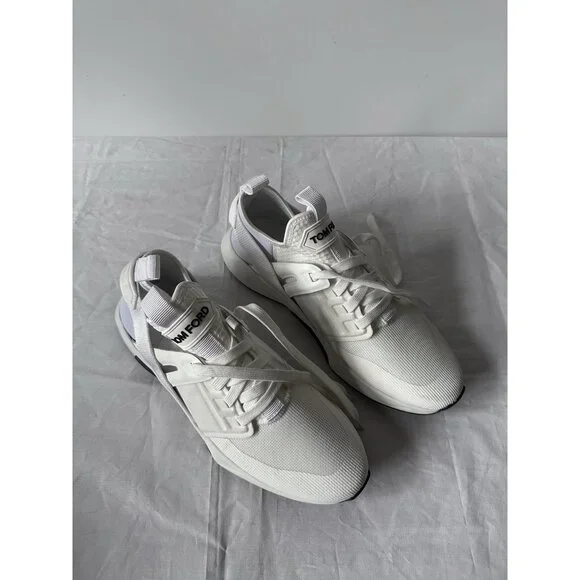 TOM FORD Alcantra & Neoprene Jago Sneakers in White